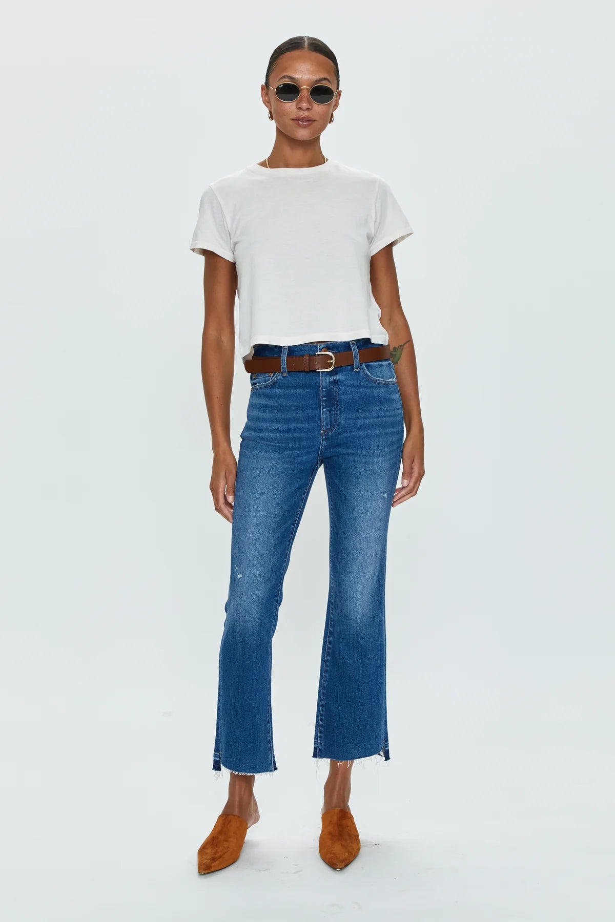 For a flattering high rise and cool cropped bootcut fit, shop the Lennon High Rise Crop Boot Jeans by Pistola at Harbour Thread.