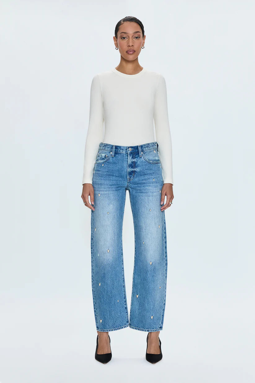 PISTOLA Lexi Mid Rise Bowed Straight