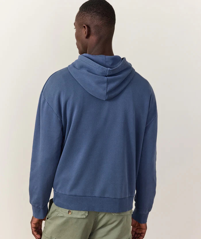 Men's faded blue hooded sweatshirt from Marine Layer