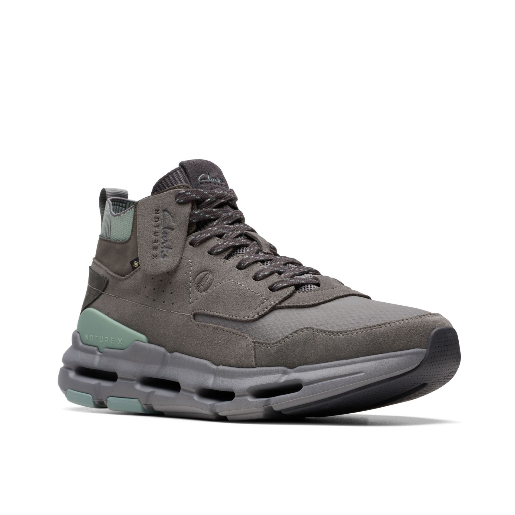 Clarks NXE Hi GORE-TEX - Grey Suede | Harbour Thread Clarks NXE Hi GORE-TEX - Grey Suede | Harbour Thread