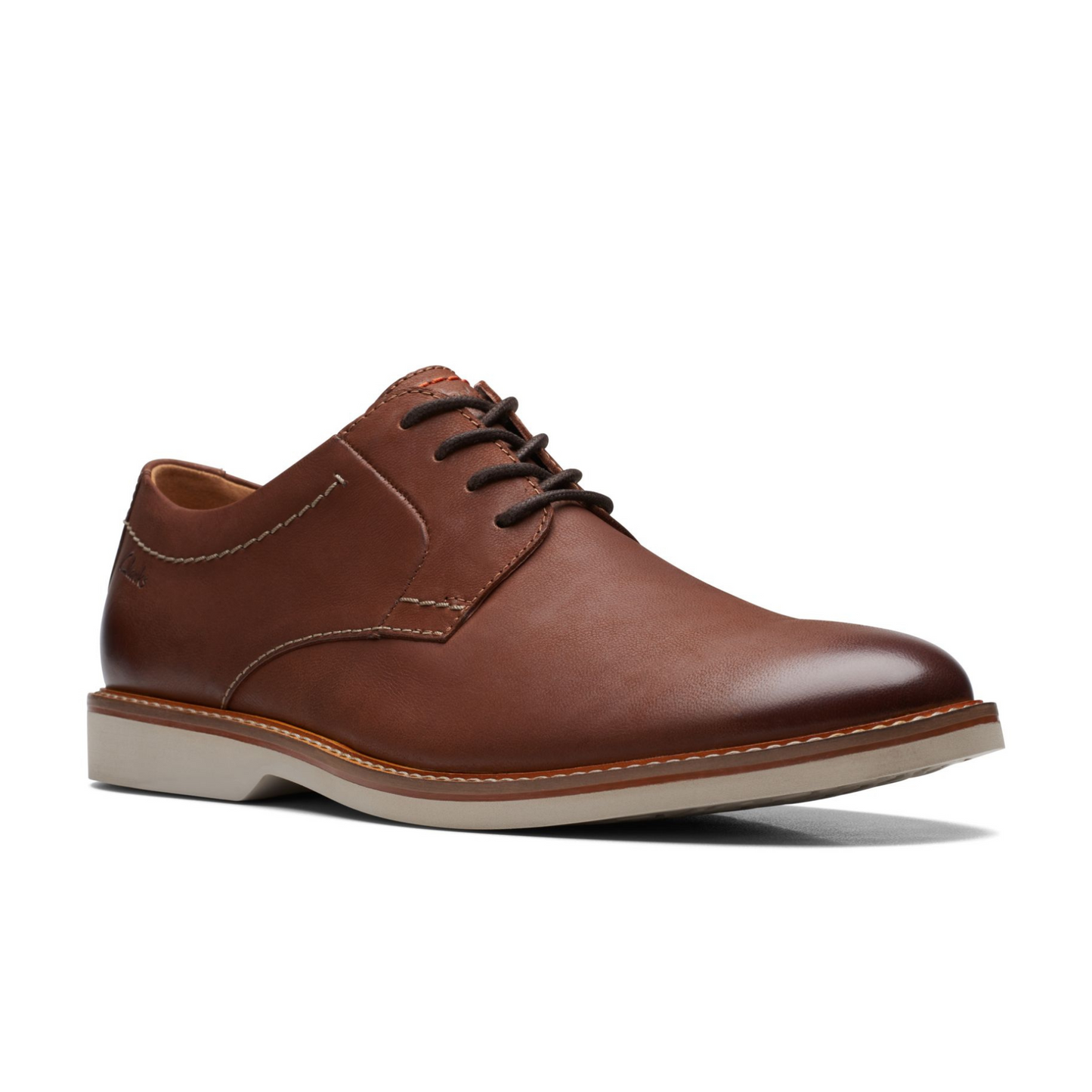 Clarks Atticus LT Leather Lace Men's Shoe - Dark Tan Leather
