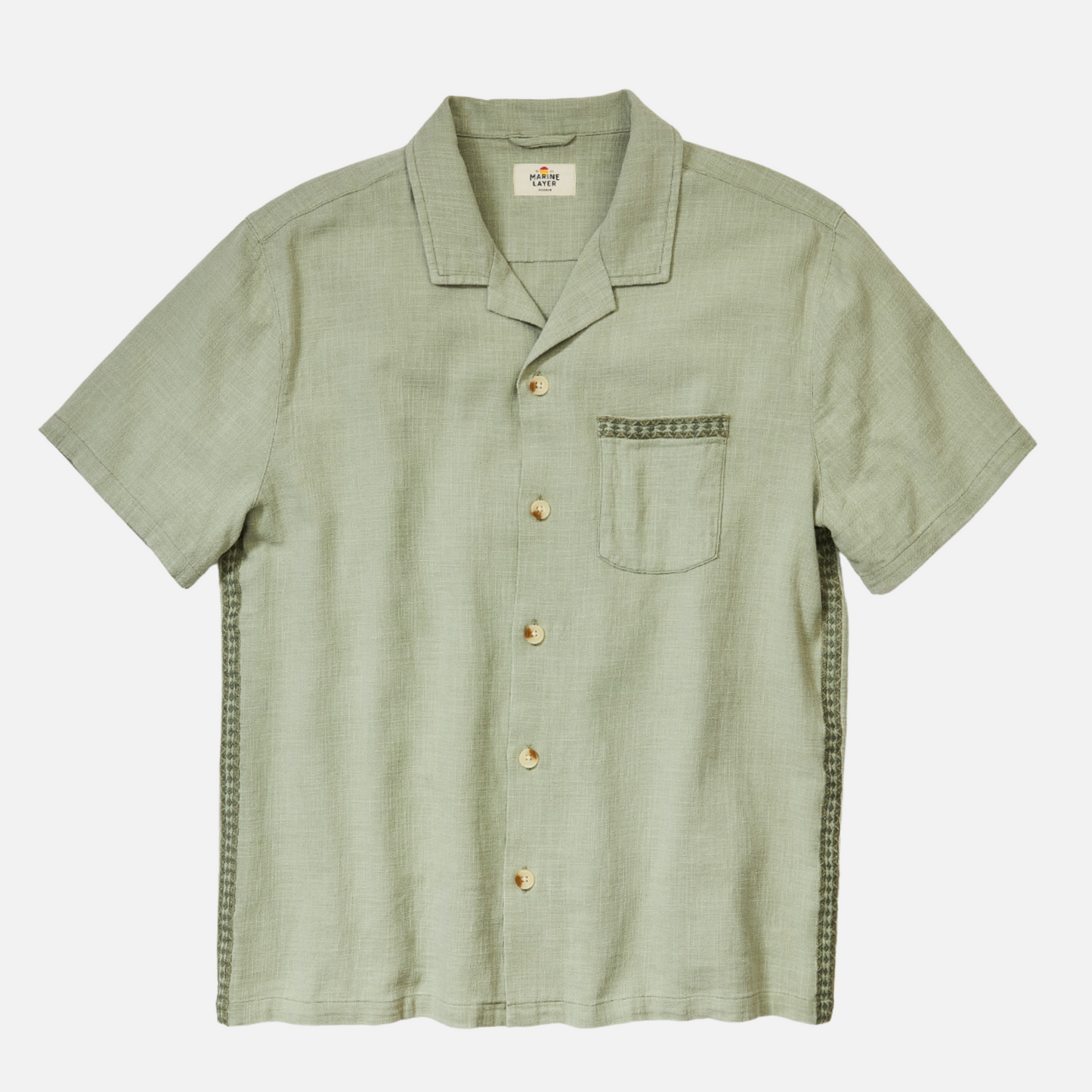 Find the Embroidered Resort Shirt by Marine Layer at Harbour Thread
