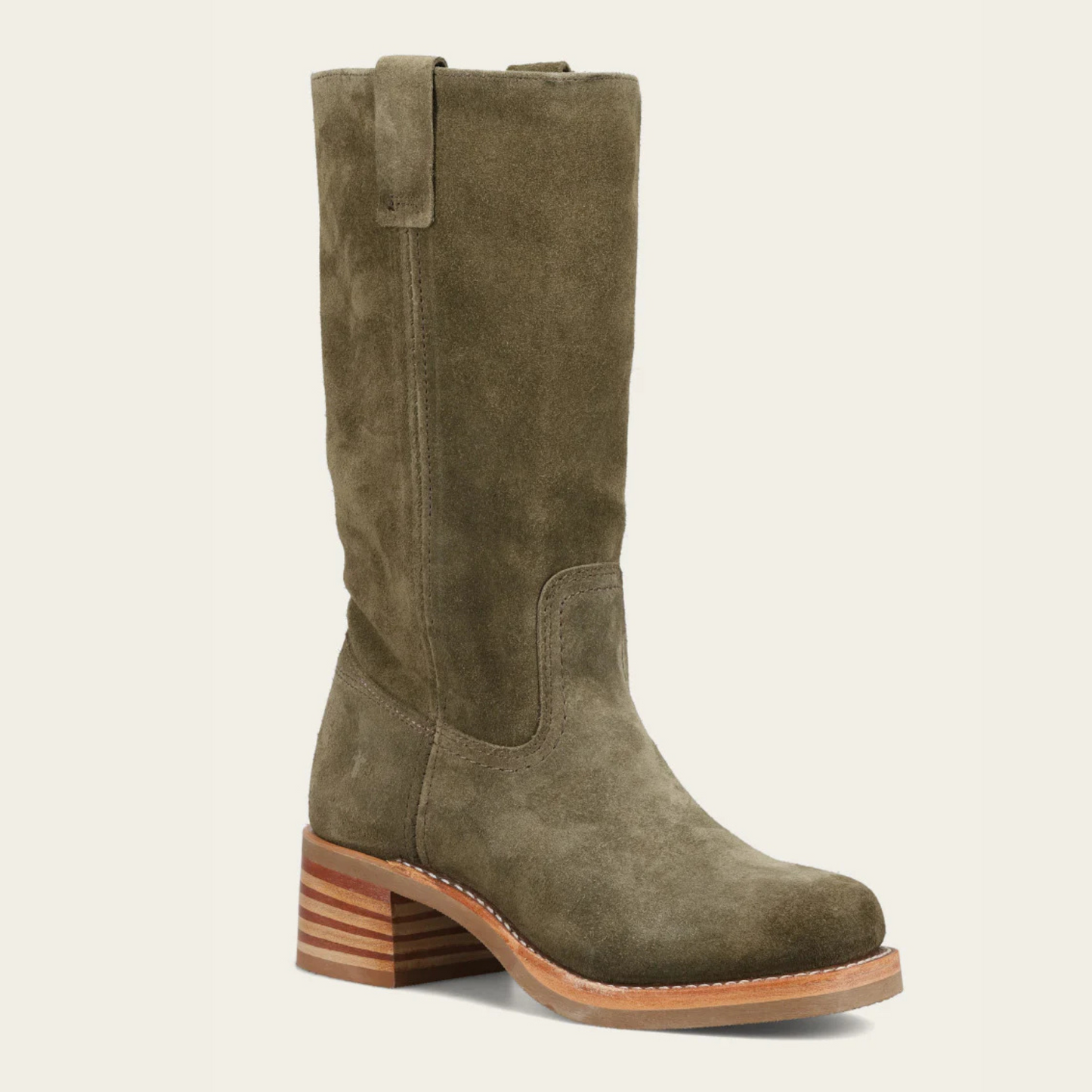 The FRYE Campus 12R in the color Olive