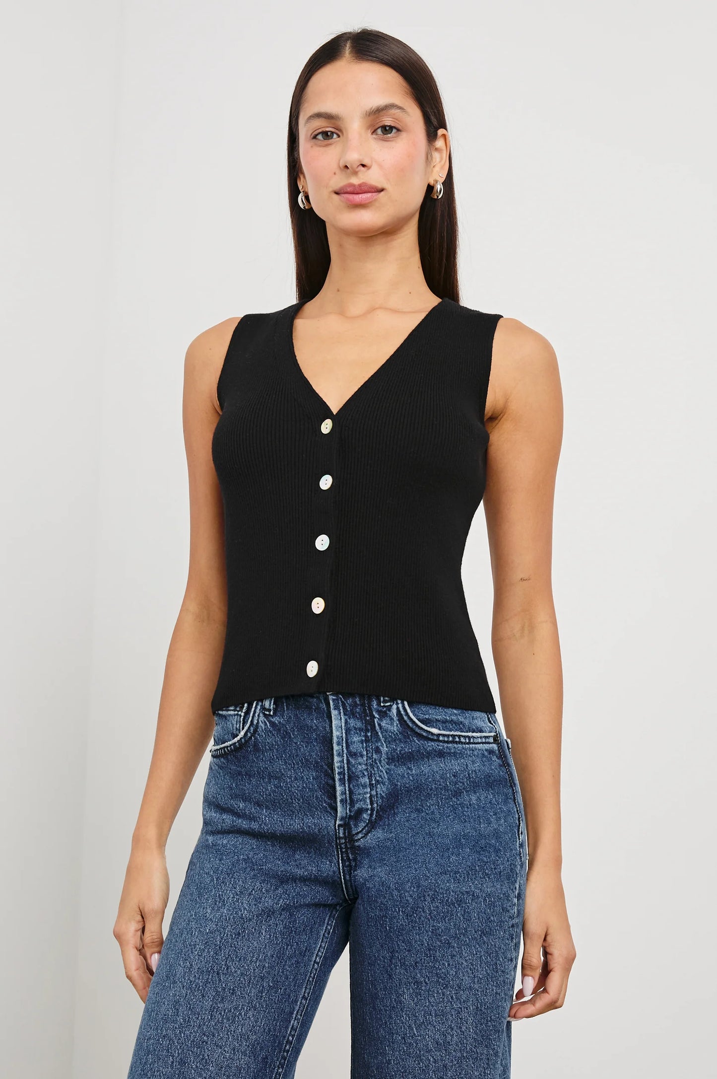 Shop the cozy luxe cotton Rosa Vest top by Rails at Harbour Thread for your capsule wardrobe.