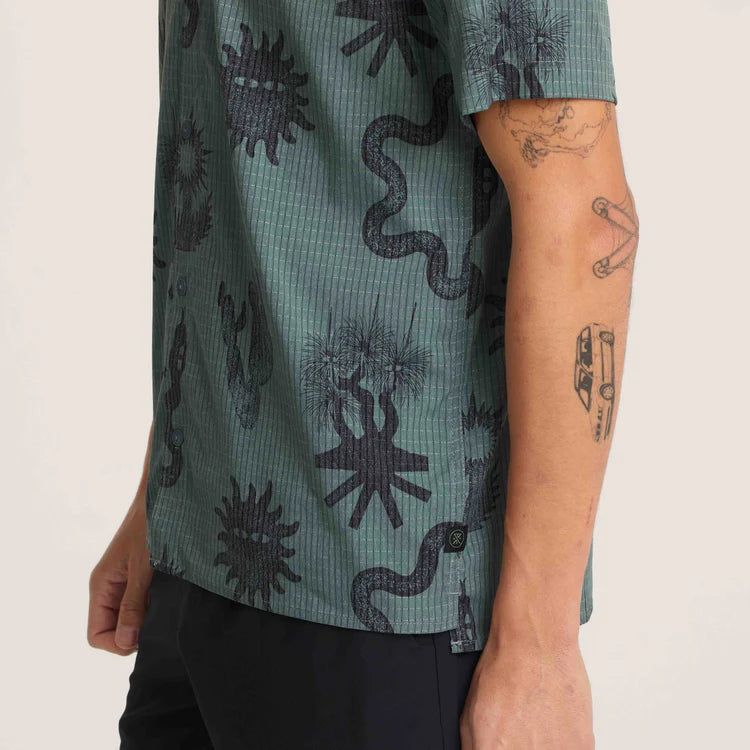perforated printed men's shirt