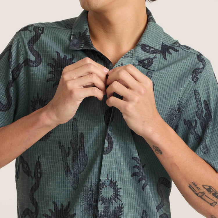 men's printed button up performance shirt from roark