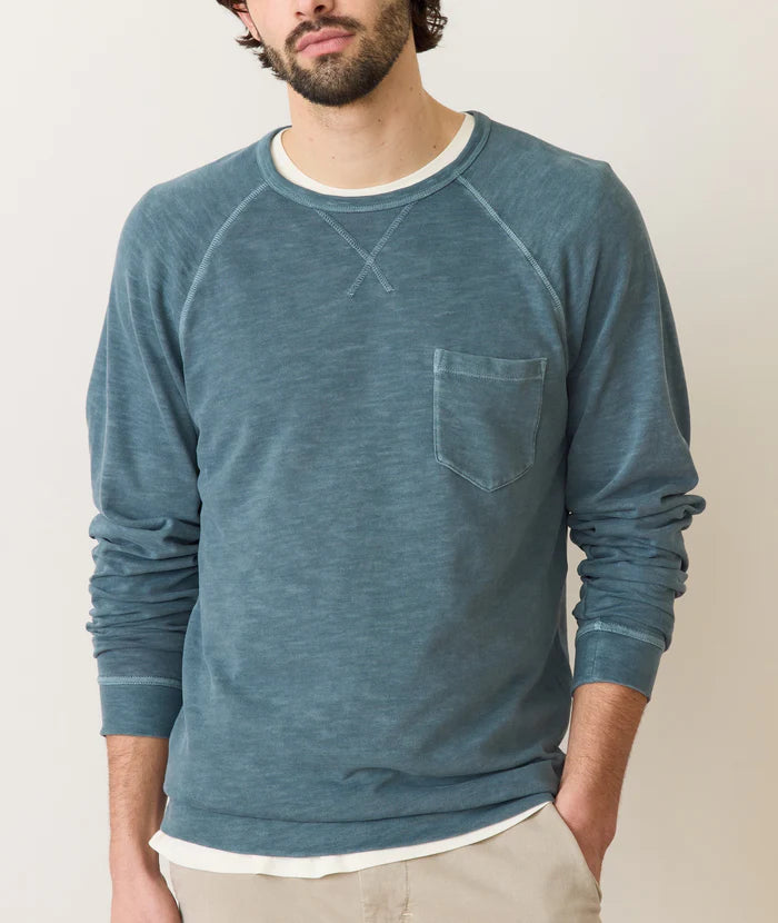 Marine Layer's Vintage Heavy Slub Raglan is a casual, everyday men's shirt available at Harbour Thread.