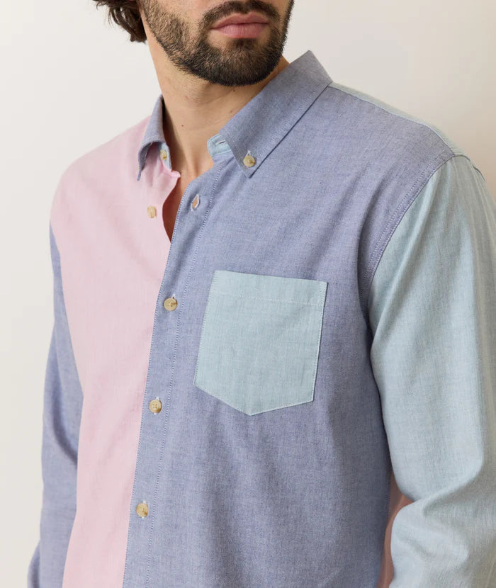 Men's slim fit multi-color button down shirt
