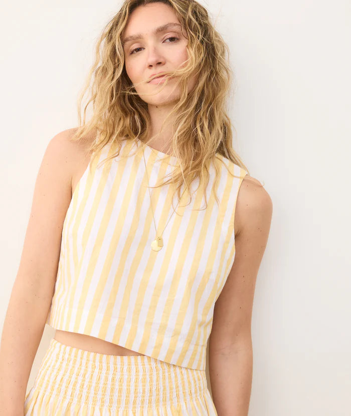 Embrace effortless, breezy summer style with the Marine Layer Quinn Poplin Tank, now at Harbour Thread women's boutique in Burlington, VT.