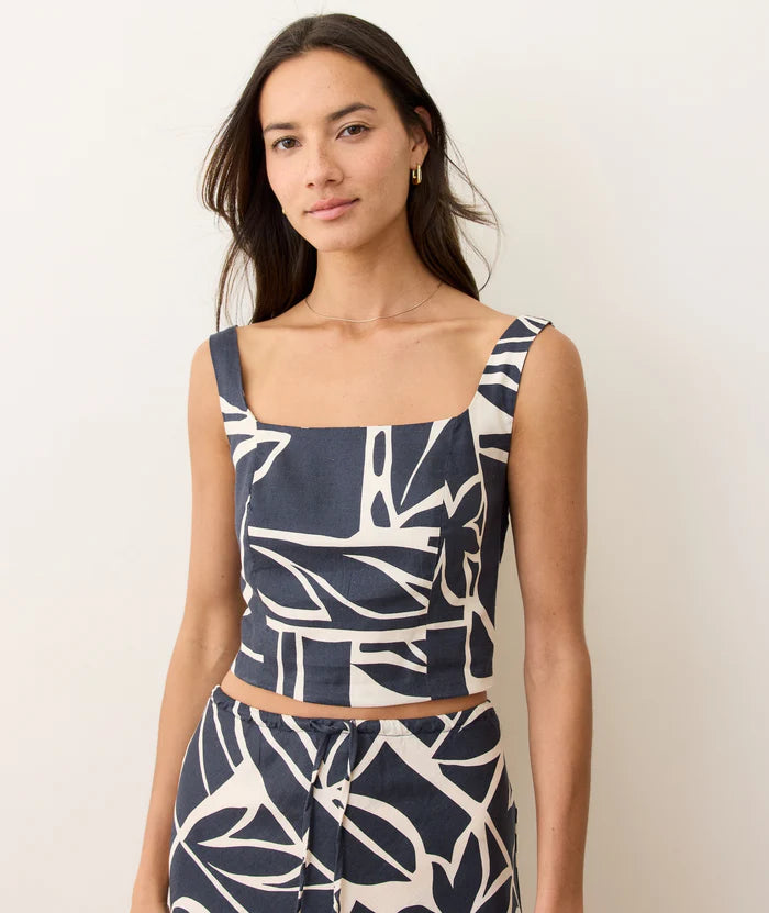 The Marine Layer Zoe Hemp Tank in Midnight Mosaic