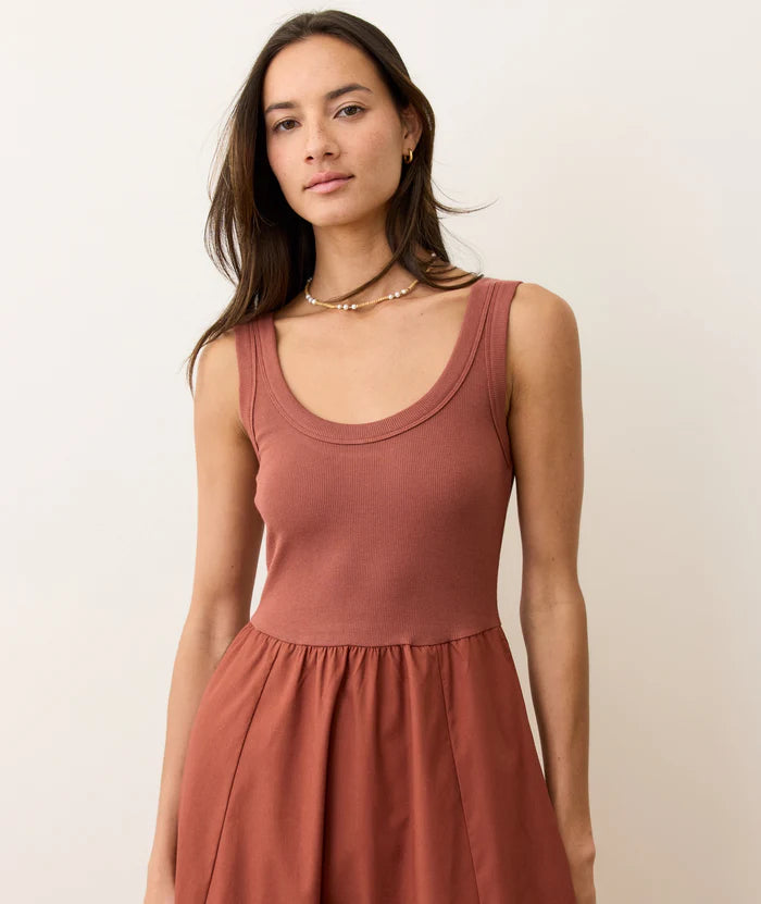 Marine Layer Lexi Rib Poplin Midi Dress