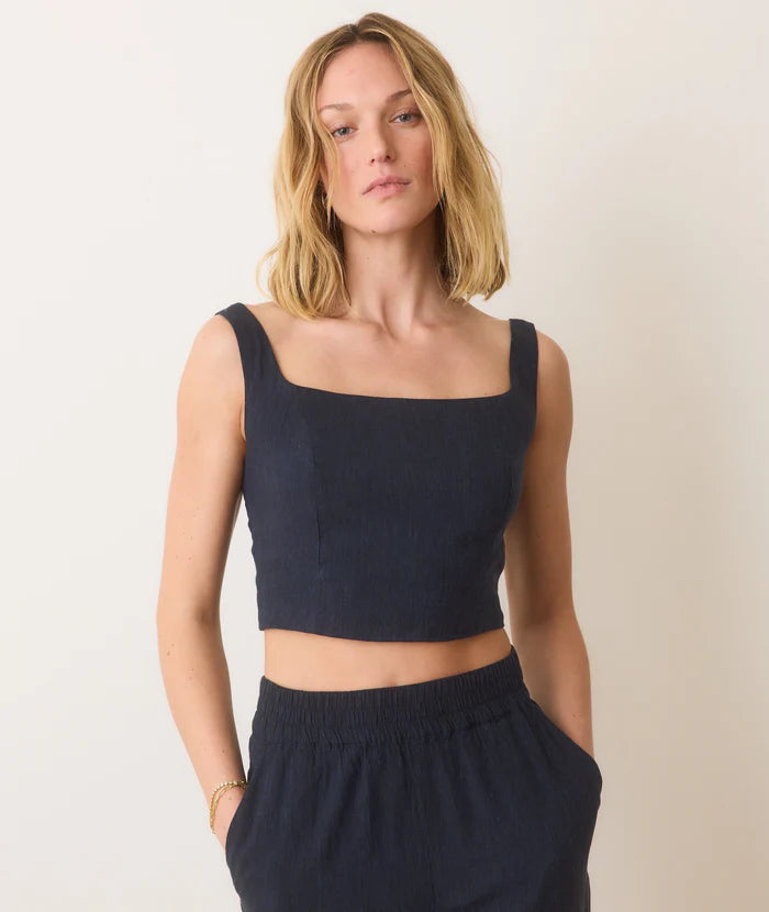 The Marine Layer Zoe Hemp Tank is available at Harbour Thread in the color India Ink