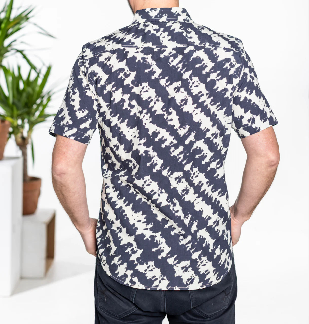 The One World Brothers Blender Shirt in Navy and White