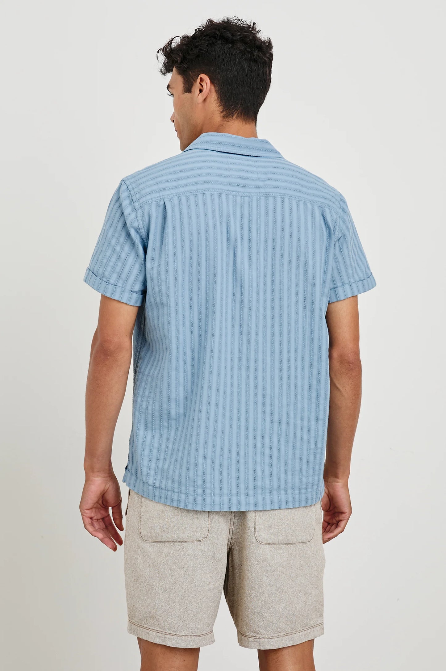 striped short sleeve men's shirt