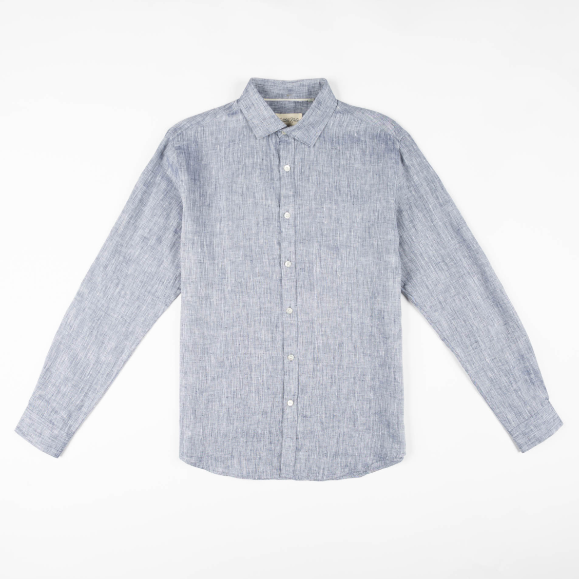 grey button down shirt