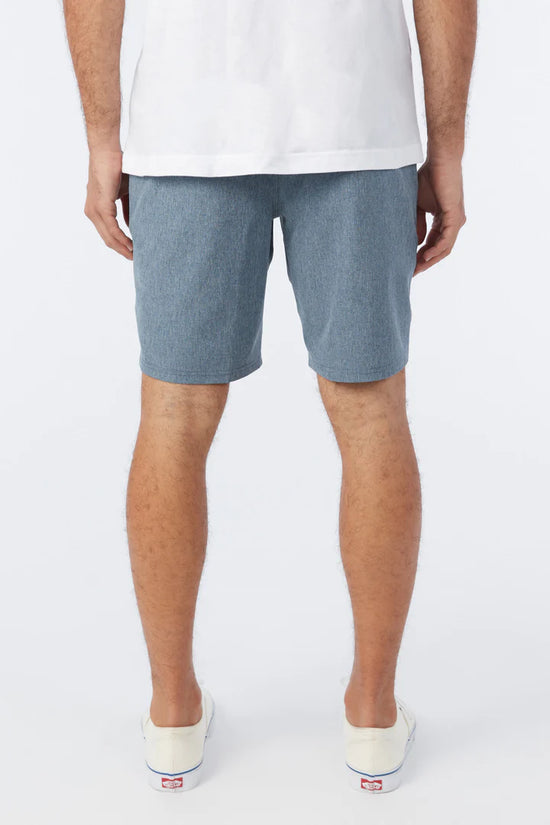 Back view of the O'Neill Reserve Heather 19" Hybrid Shorts in the color Navy
