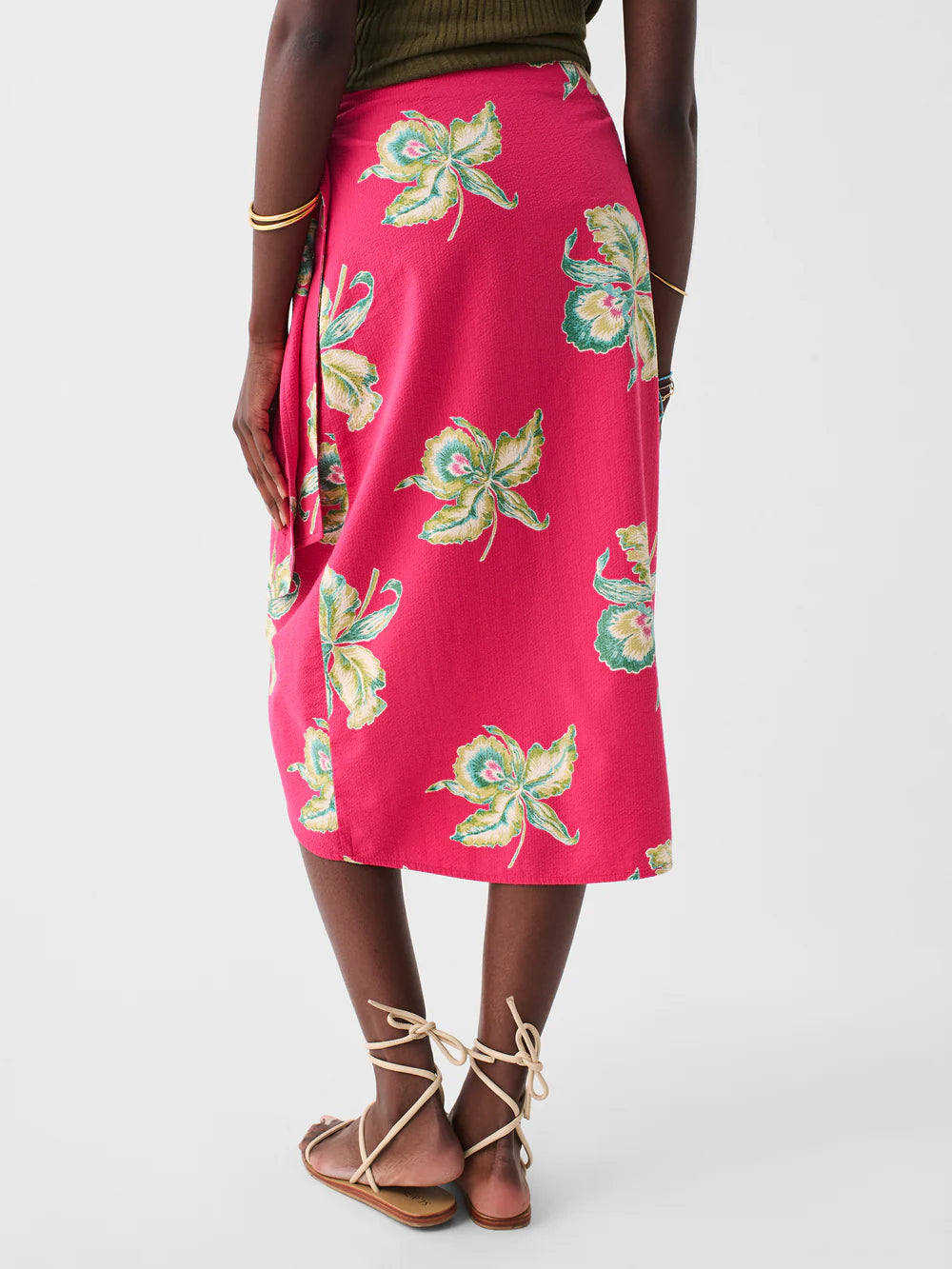 Faherty Pacifica Seersucker Wrap Skirt - Orchid Blossom