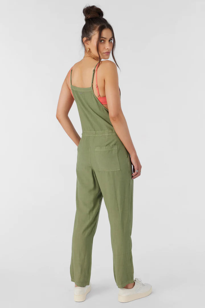 Back view of the O'Neill Francina Jumper in the color Oil Green