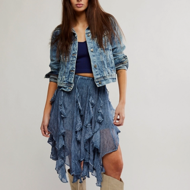 Enjoy versatile, head-turning style with the Free People Susanna Knee-Length Midi Skirt, now at Harbour Thread women's boutique in Burlington, VT.