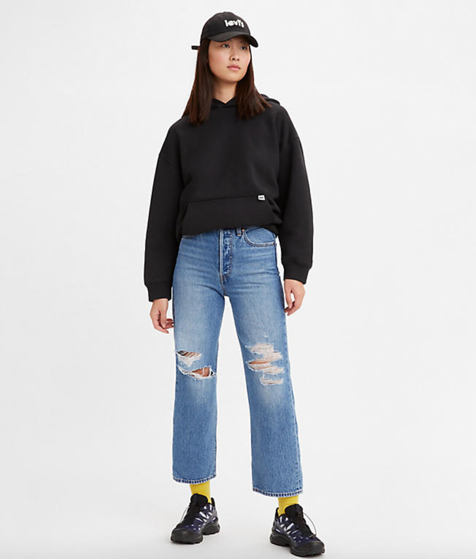 Levi's Ribcage Straight Ankle Distressed Jeans