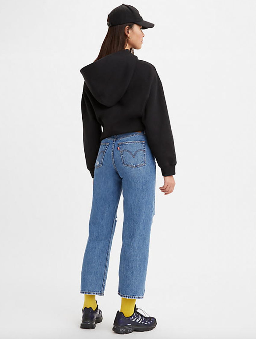 Levi's Ribcage Straight Ankle Distressed Jeans