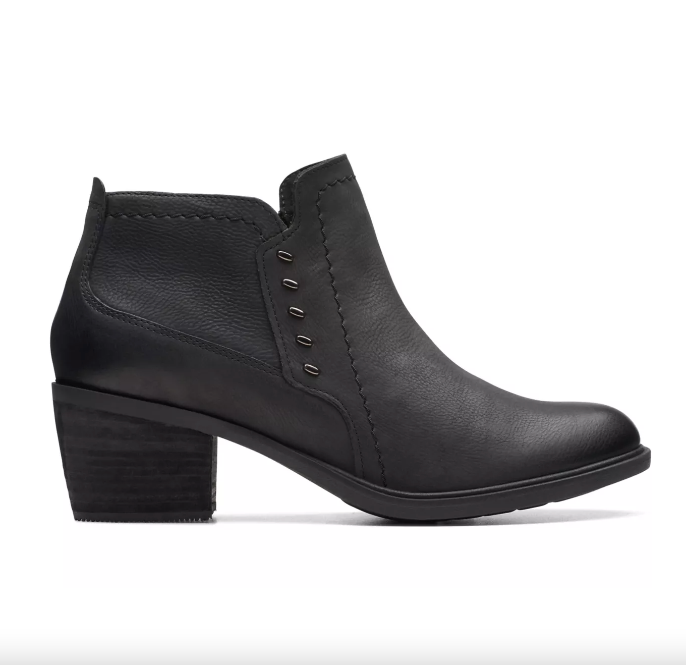 Clarks Neva Lo Ankle Boot Black Leather