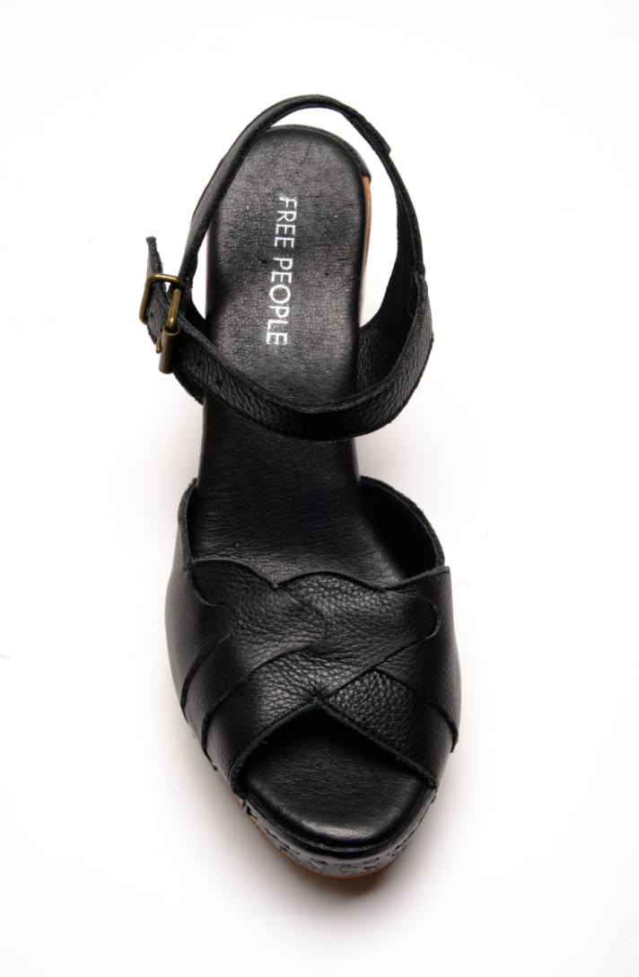 Top view of Free People's Black Orion Clogs