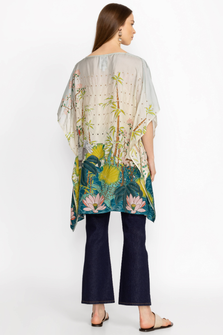 Back view of the Johnny Was Pribasa Eyelet Poncho