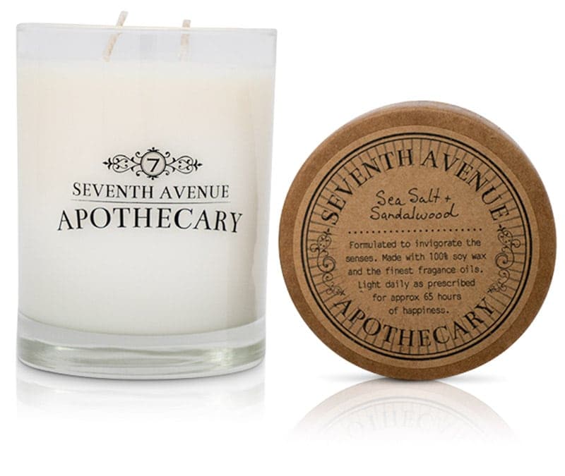 Relax at home with the Sea Salt + Sandalwood Soy Wax Candle by Seventh Avenue Apothecary at Harbour Thread boutique.