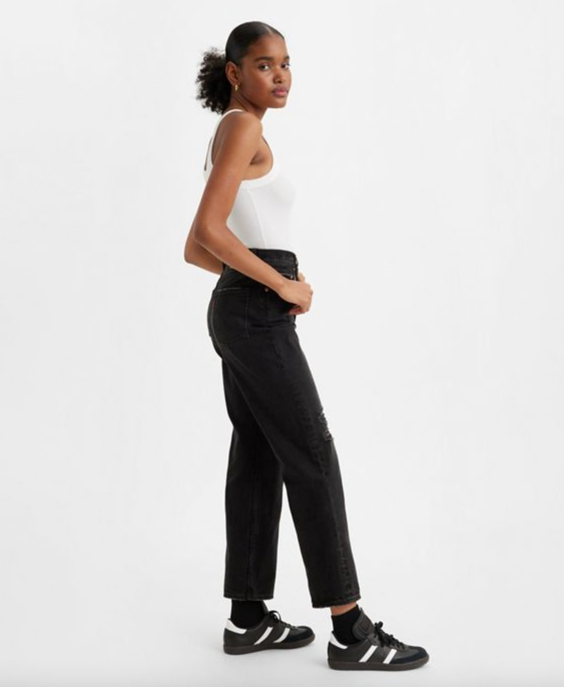 Levi's Ribcage Straight Ankle Distressed Jeans
