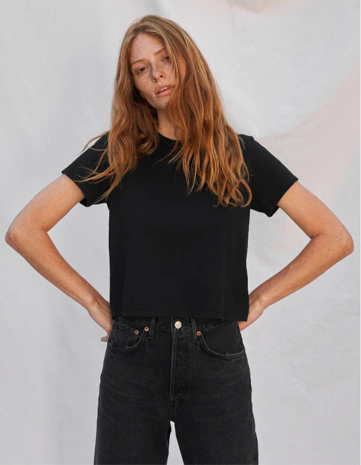 Shop the black Springsteen Tee by Perfect White Tee at Harbour Thread boutique