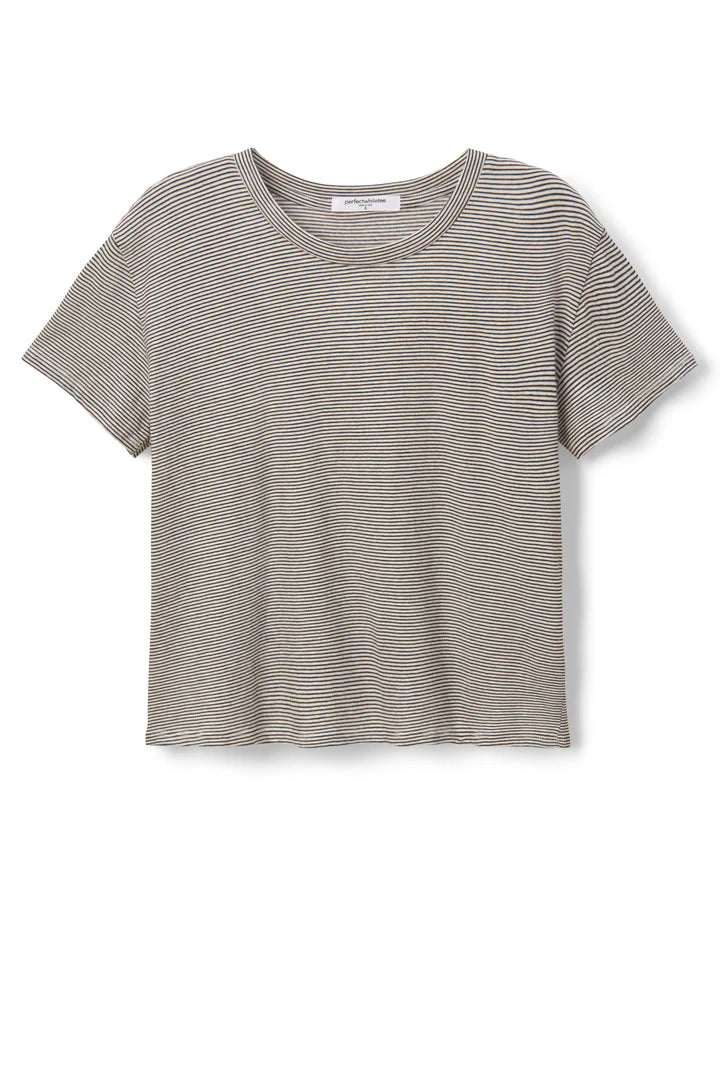 Perfect White Tee Harley Stripe Boxy Crew Tee