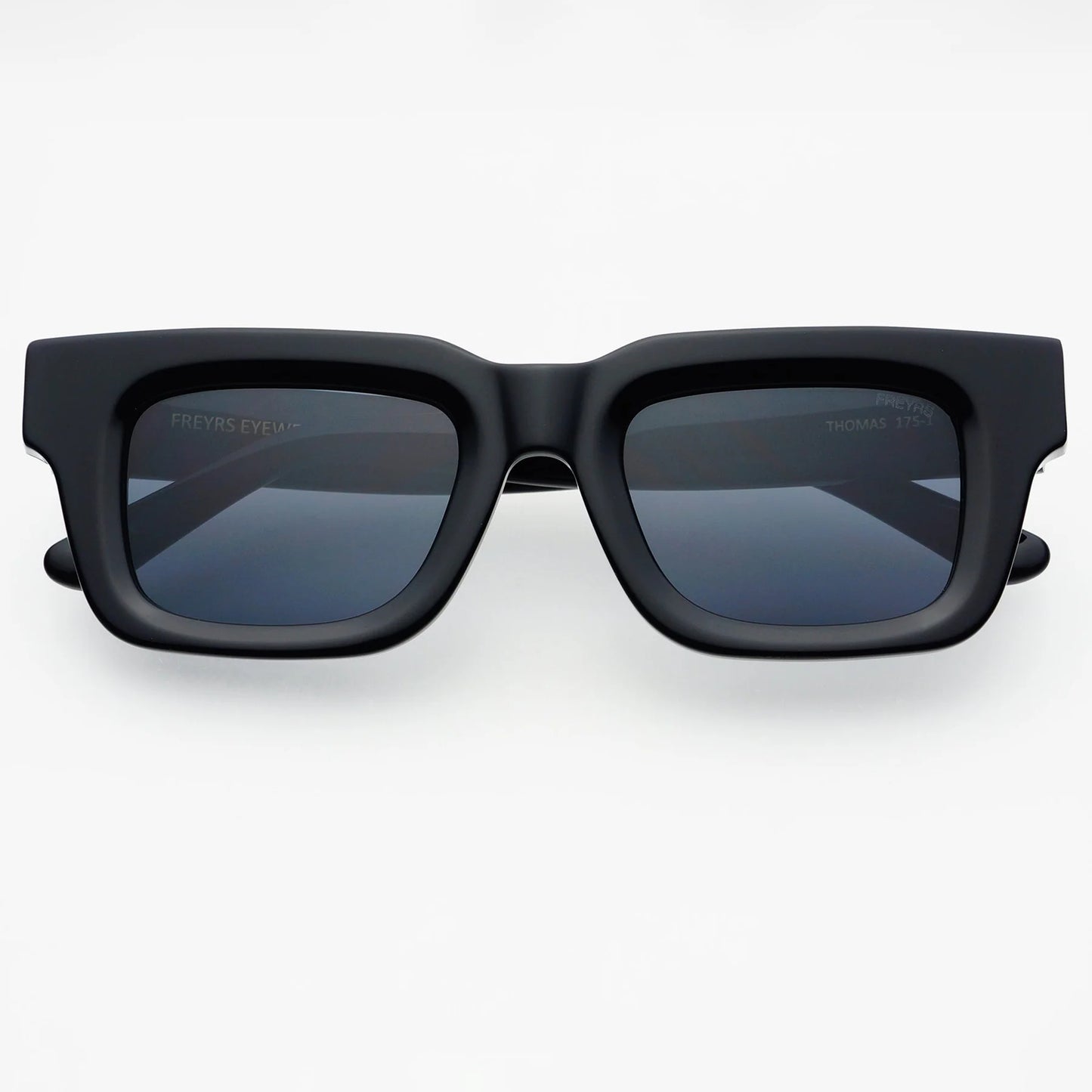 Shop the FREYRS Thomas Acetate Unisex Rectangular Sunglasses in the color Black at Harbour Thread