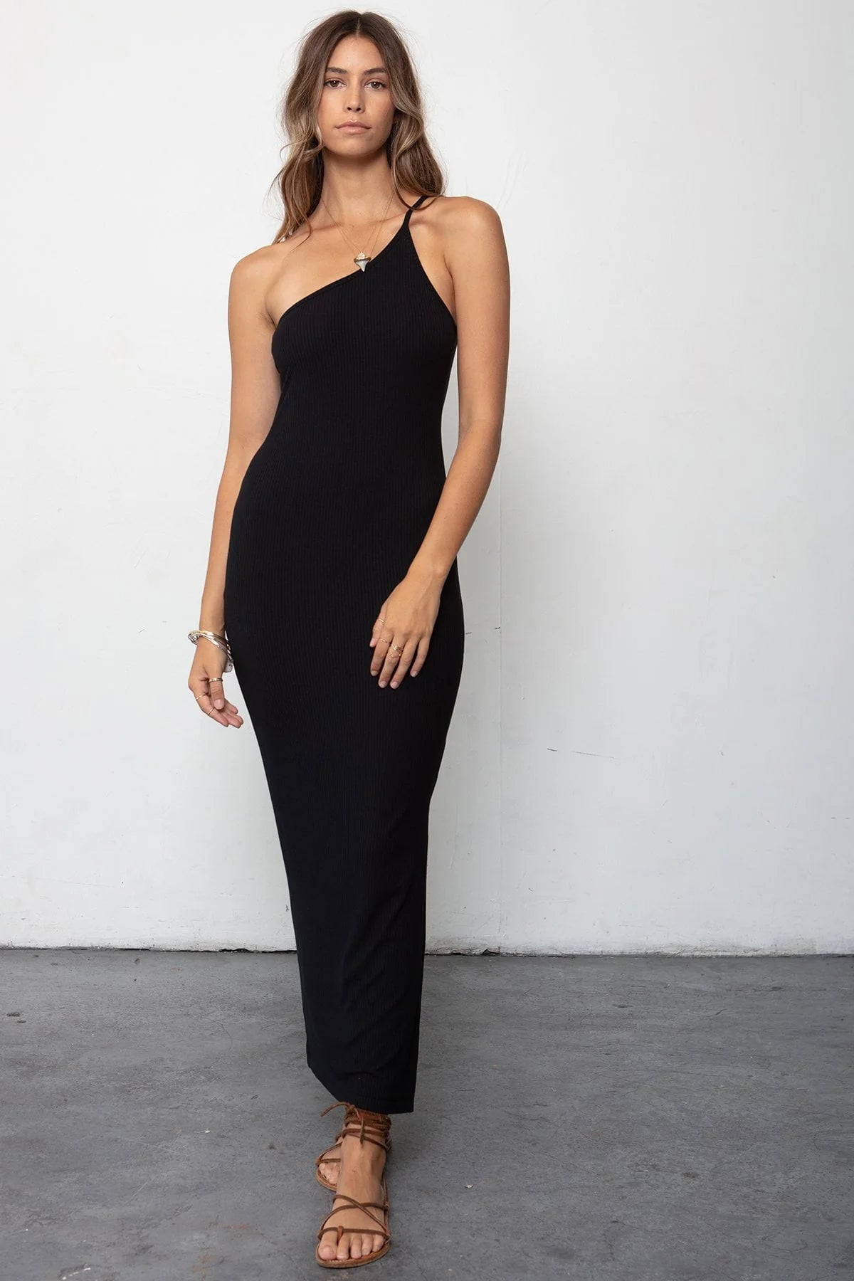 cali one shoulder dress Cali One Shoulder Midi Dress - Pale Pink