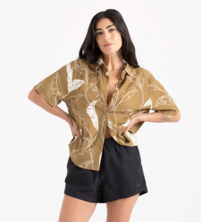 Be covered from the elements on your outdoor adventures in the Roark Women's Bless Up Breathable Stretch Shirt, now at Harbour Thread women's boutique.