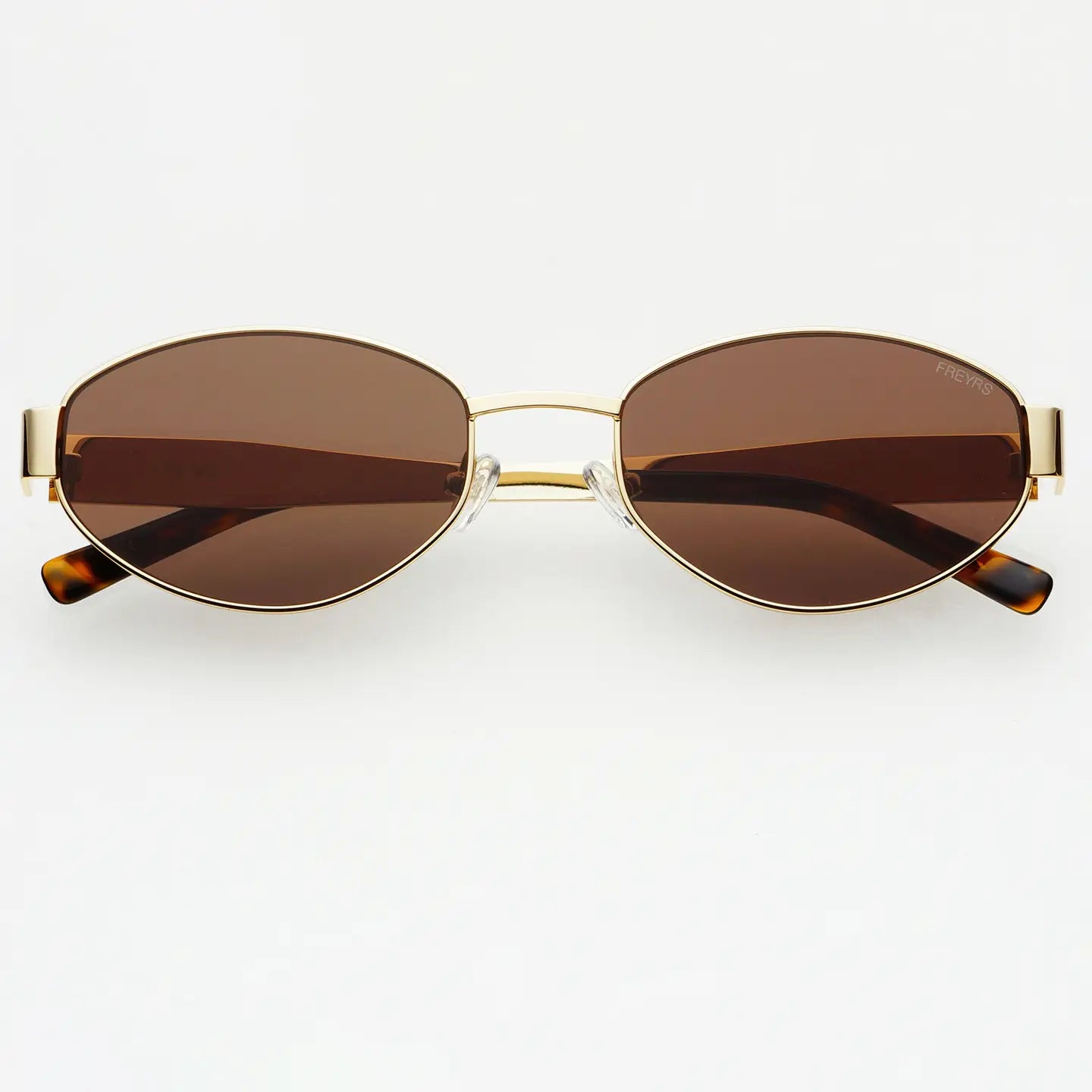 Women's small brown oval sunglasses