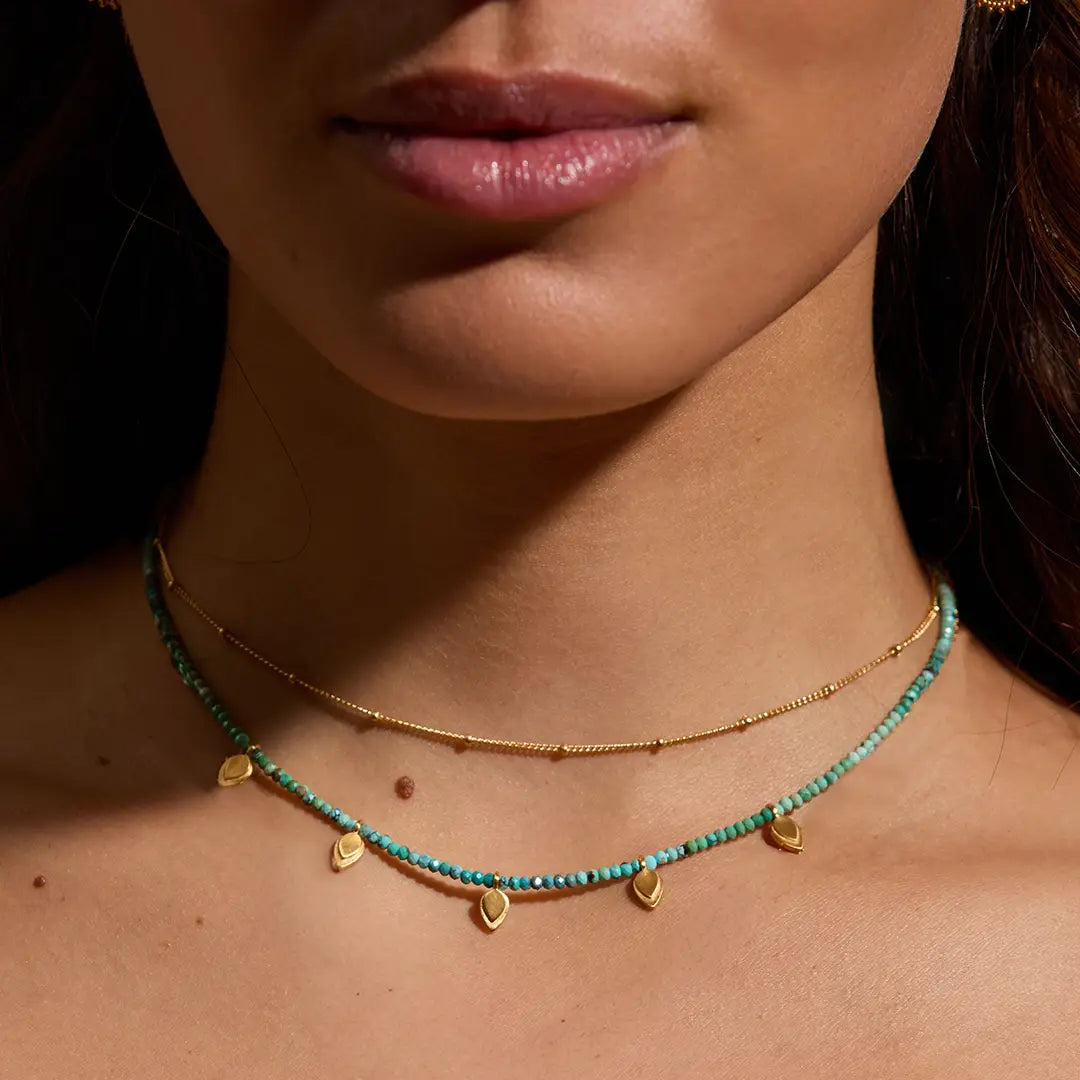 Add an extra dose of style to your look with the Emerging Hope Turquoise Petal Choker Necklace by Satya Jewelry. Find it at Harbour Thread boutique!