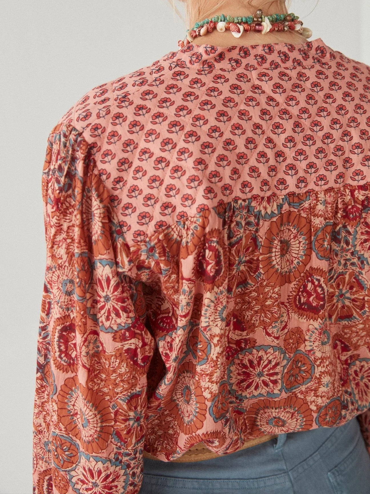 Back view of the Kaleido Garden Beatrice Blouse by Maison Hotel
