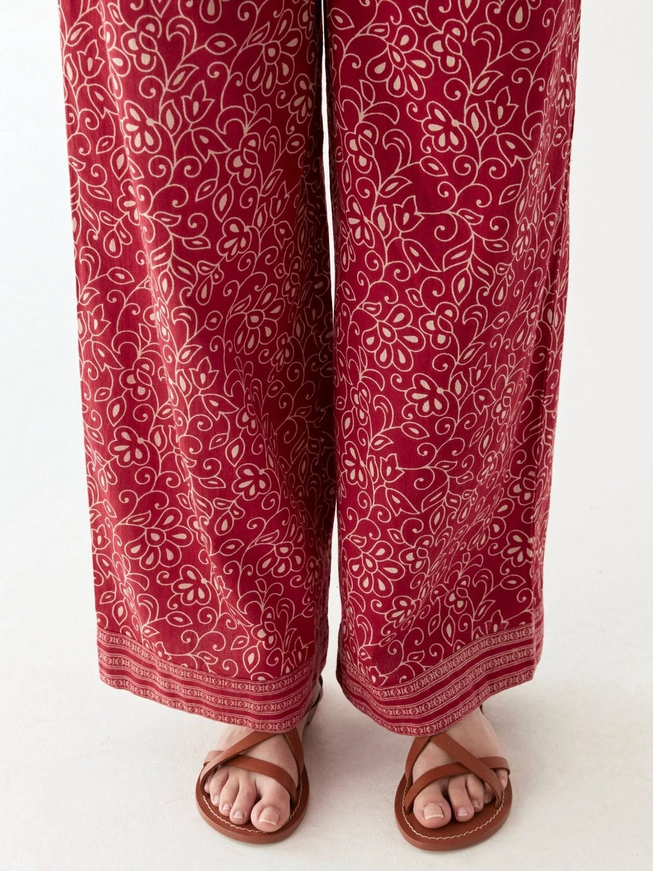Wide leg boho printed pants