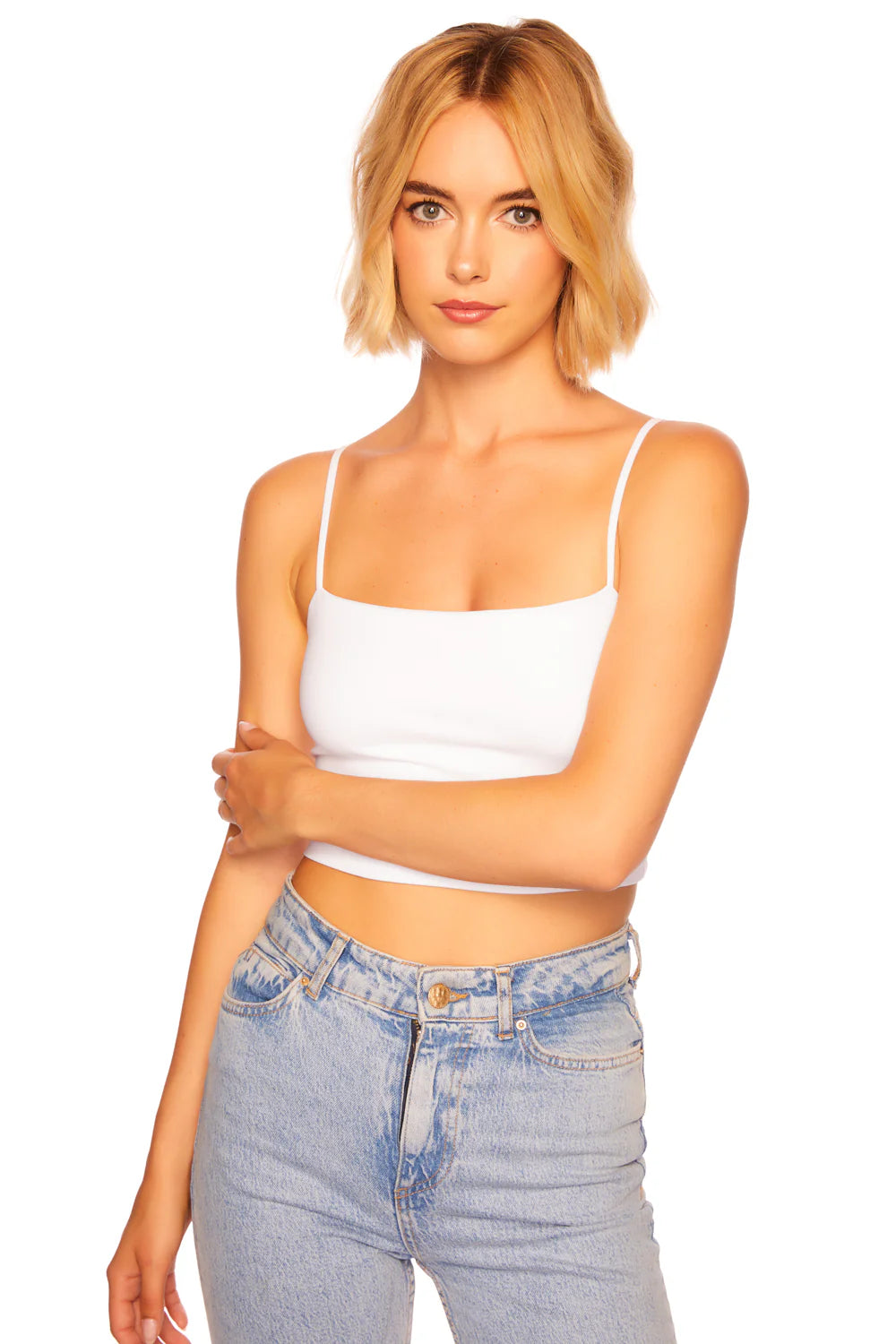 The Susana Monaco Essential String Crop Top in Sugar