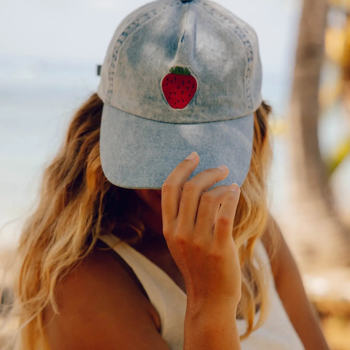 Enjoy the sweetness of summer in the Strawberry Hat by Mollusk. Find yours at Harbour Thread in St. Pete, FL!