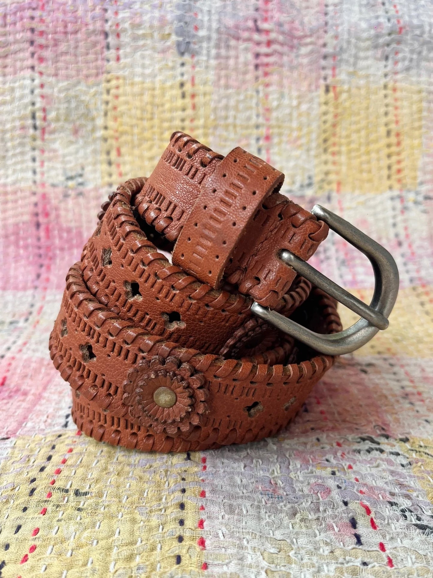 Shop the Brown Leather Devendra Belt by Maison Hotel at Harbour Thread