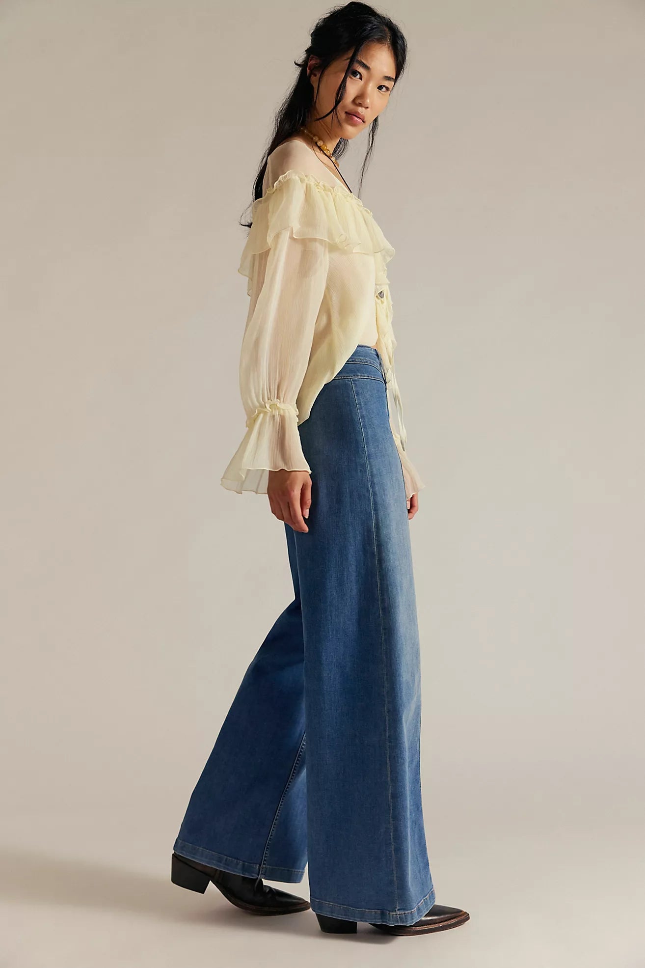 Shop women's denim at Harbour Thread in Burlington, VT. New arrivals include the Libre Wide Leg Jeans by Free People