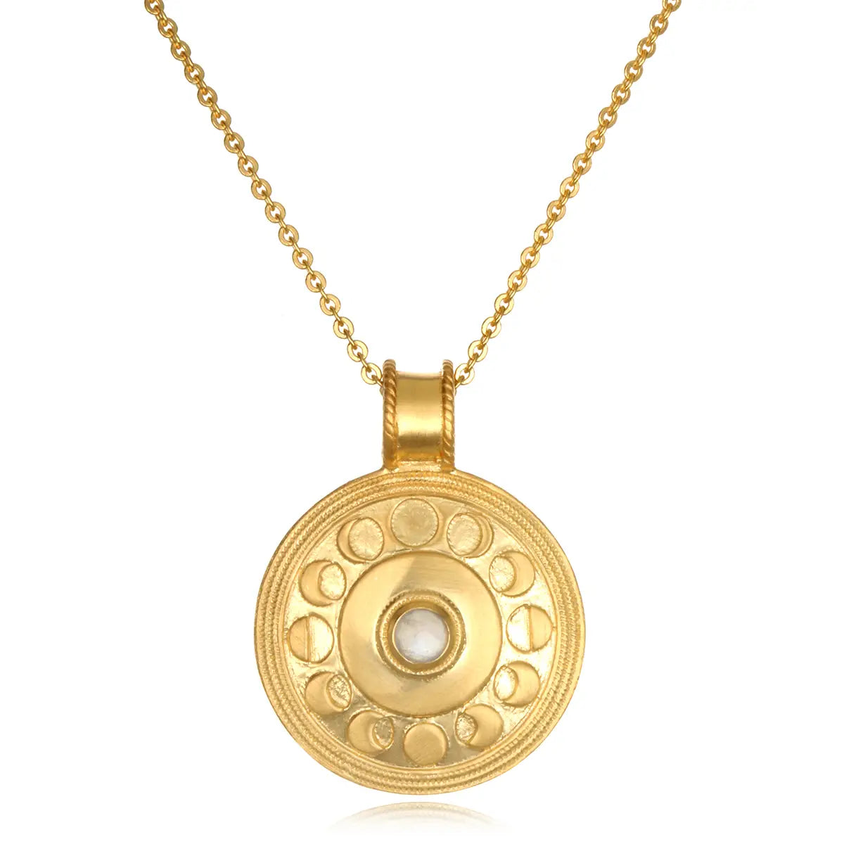 The Satya Jewelry Moonstone Gold Moon Phase Necklace