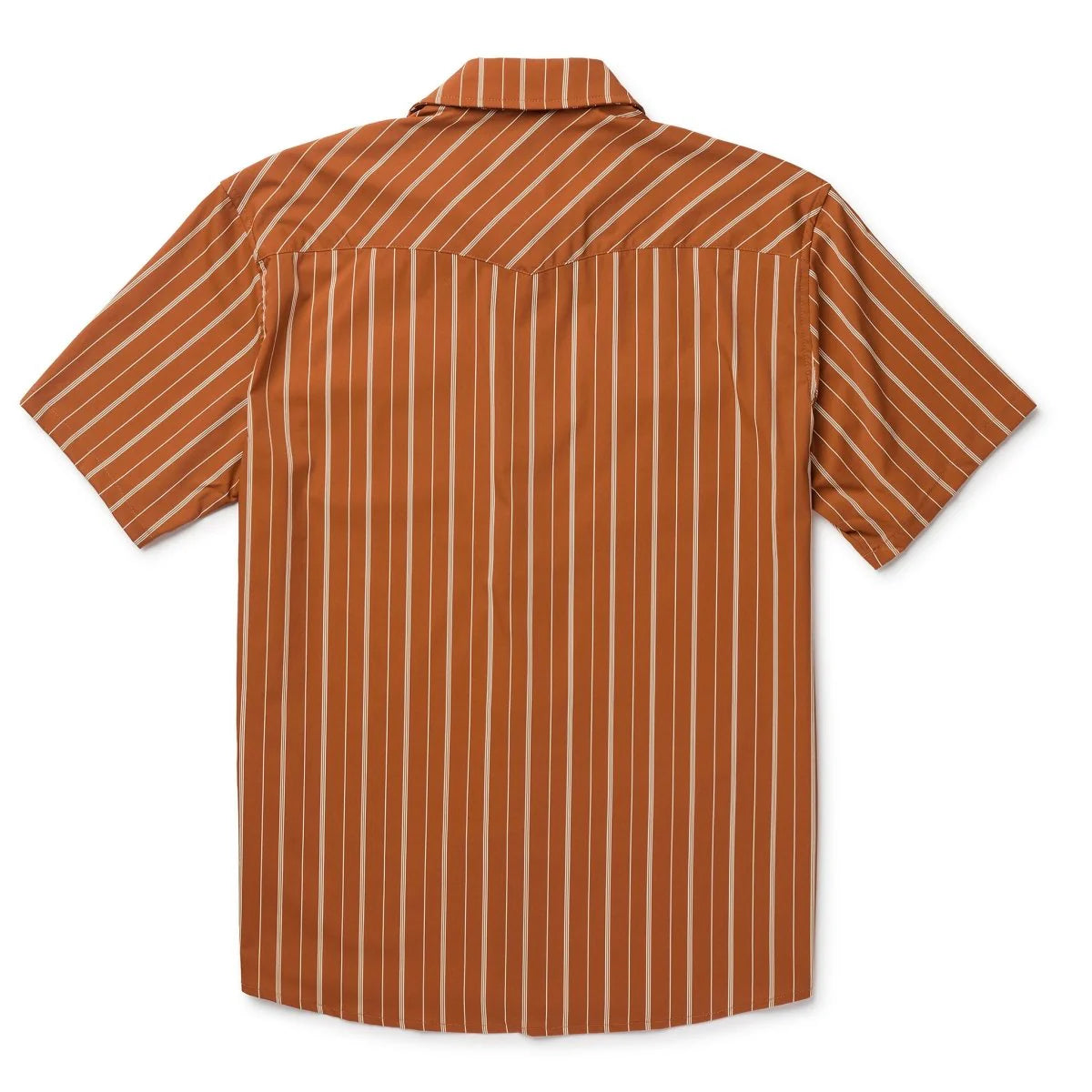 striped orange short sleeve men's shirt