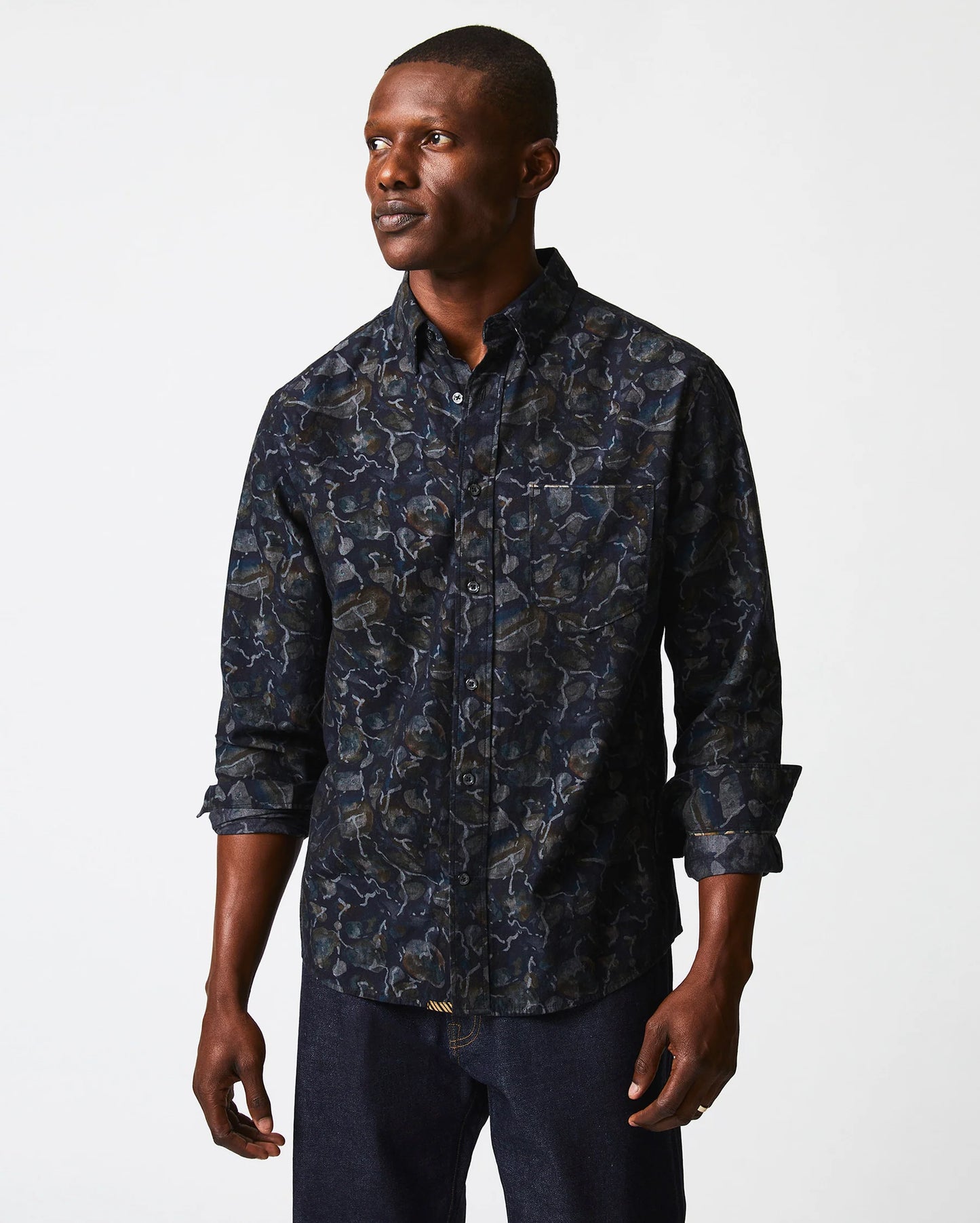 Billy Reid Lowtide Msl 1-Pocket Shirt - Carbon Blue