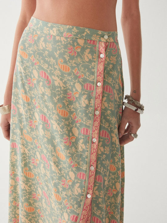 Front detail view of Maison Hotel'l Faustine Skirt in the color Cotton Candy