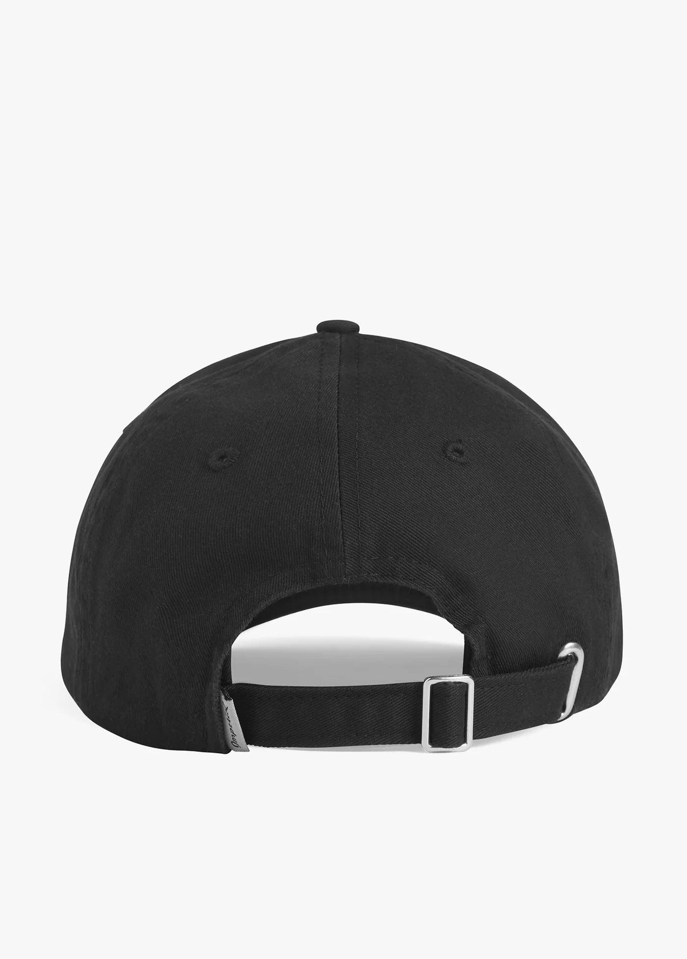 Women's black baseball hat with adjustable back closure