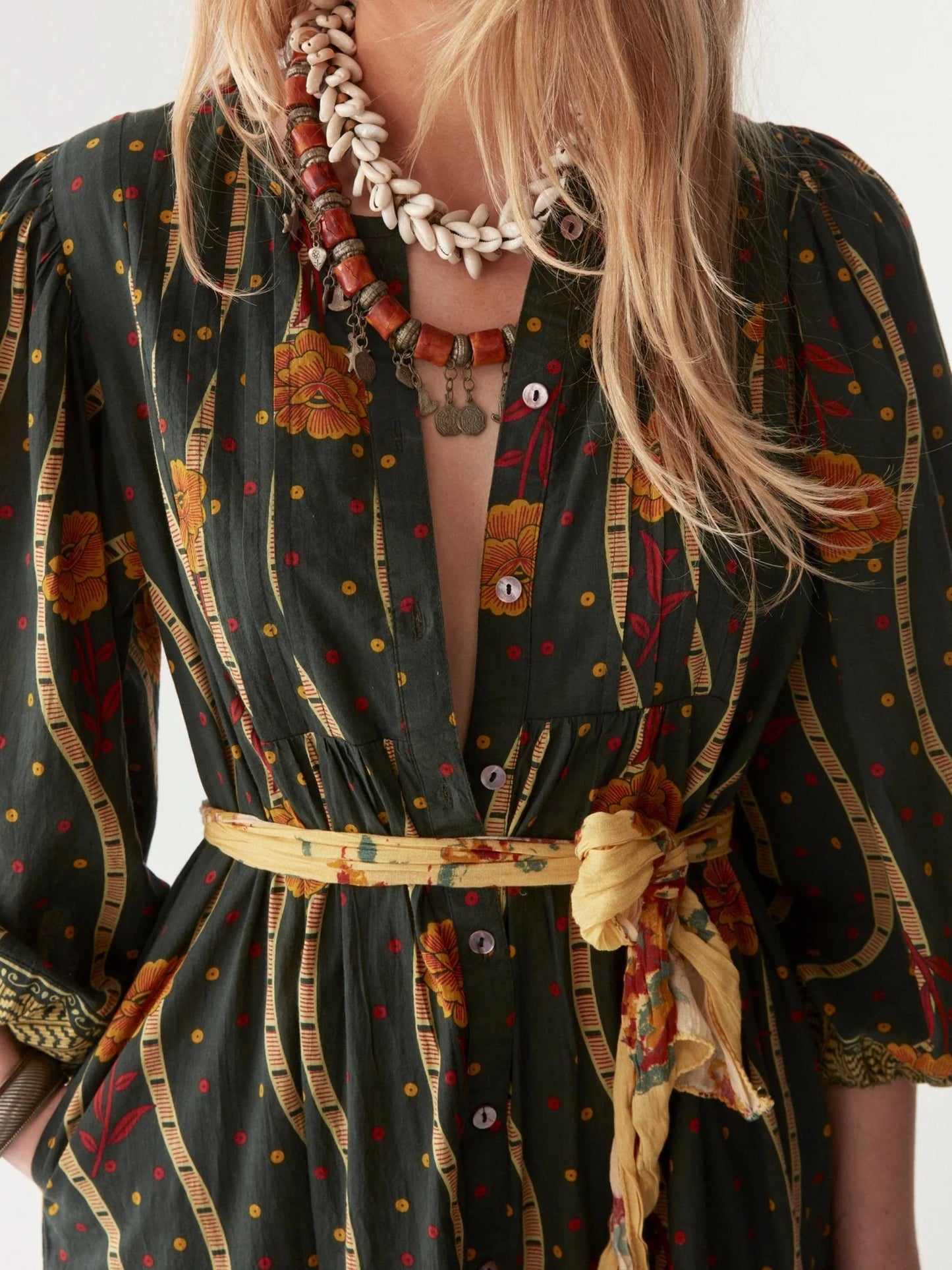 The Goa Scarf worn as a tie belt