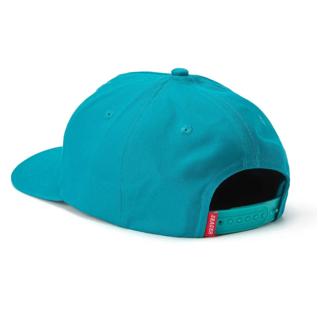 Teal medium profile snapback hat by Seager, available at Harbour Thread